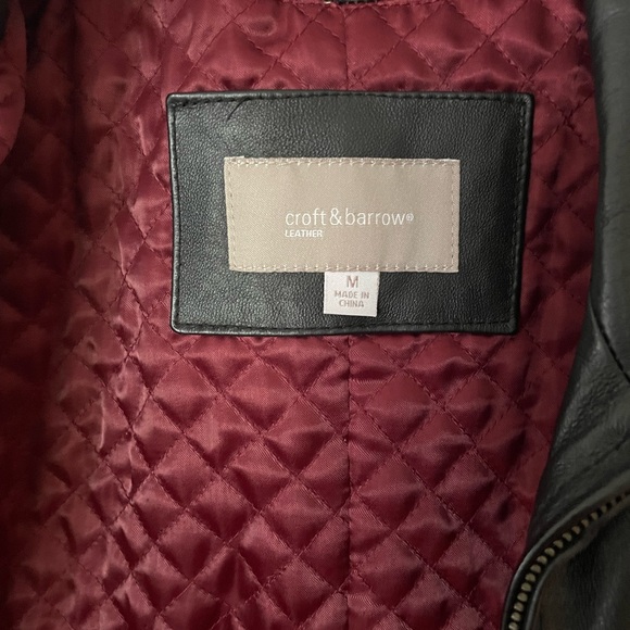 Black Leather Jacket - Croft & Barrow - Picture 10 of 16